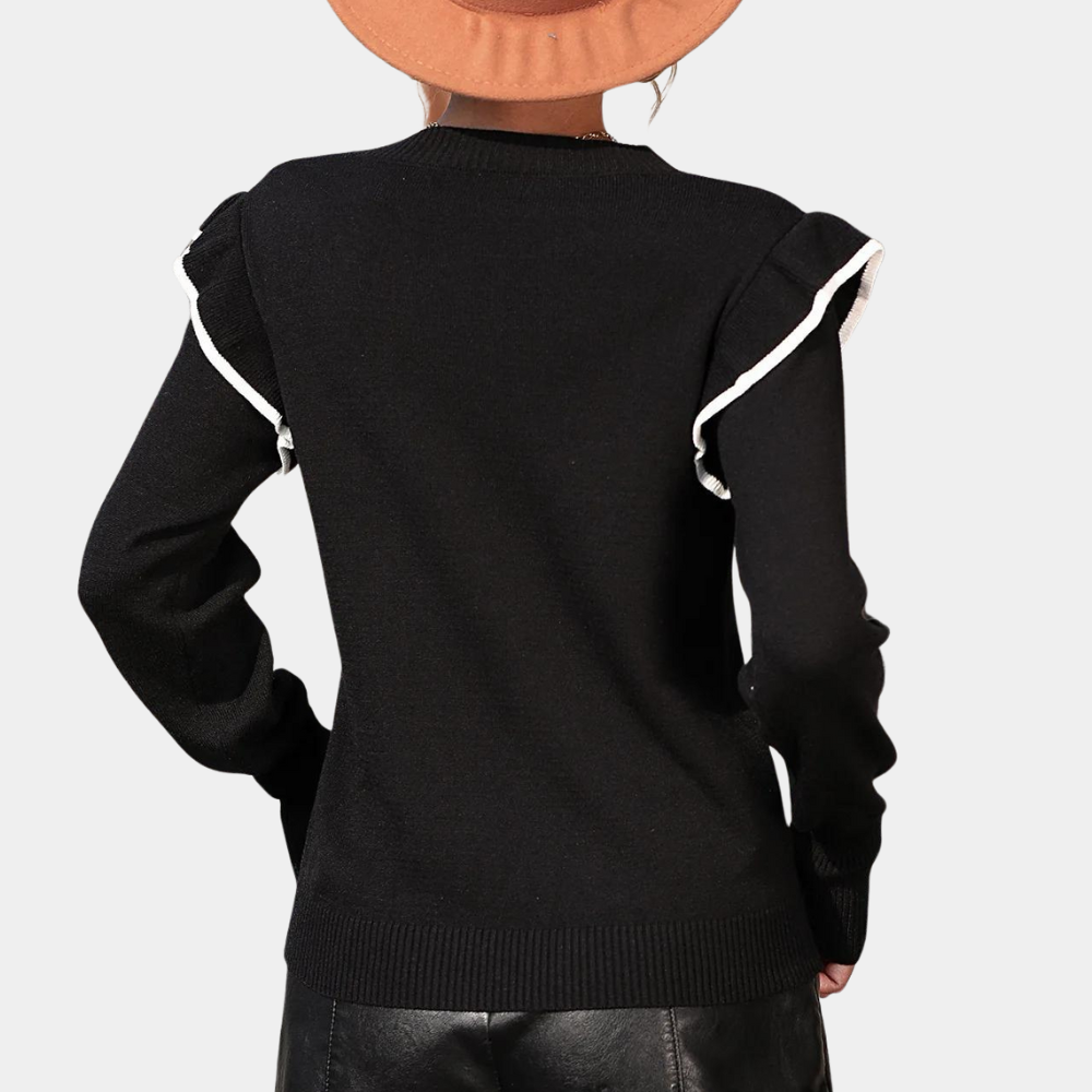 Sofia | Bequemer Damen-Pullover mit Rüschen