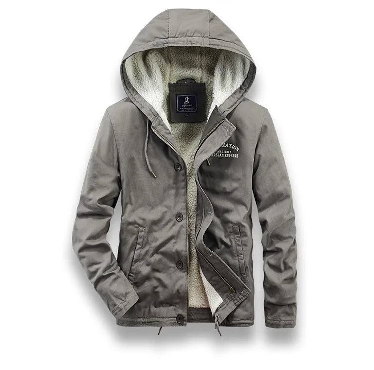 Iskander | Herren-Winterjacken mit Kapuze und dickem Cargo-Stil