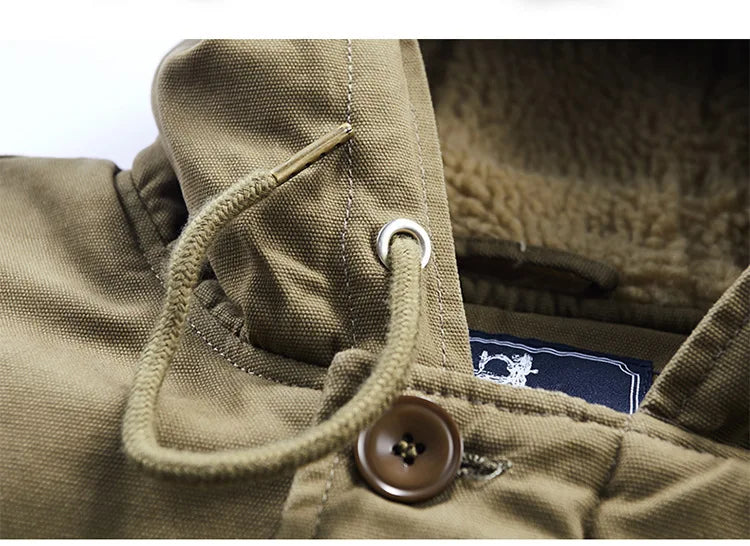 Iskander | Herren-Winterjacken mit Kapuze und dickem Cargo-Stil